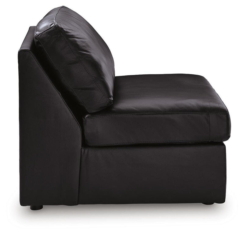 Ashley Furniture Modmax II sectional with chaise and storage consoles in a modern living room setting