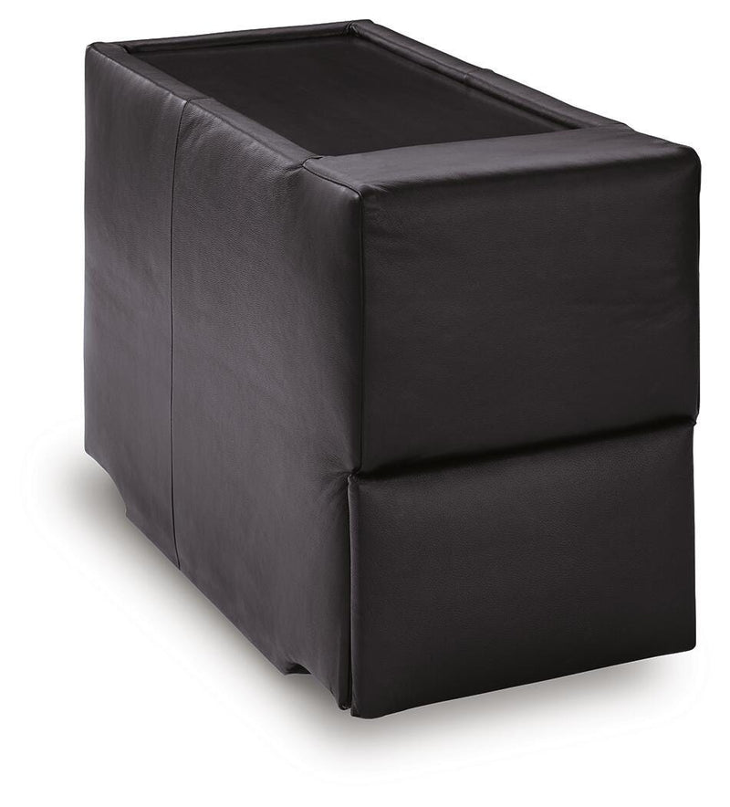 Ashley Furniture Modmax II sectional sofa with storage console, shown from an angled view in a modern living room setting.
