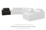 Ashley Furniture Modmax II sectional loveseat with built-in audio console, featuring plush cushions and modern design.