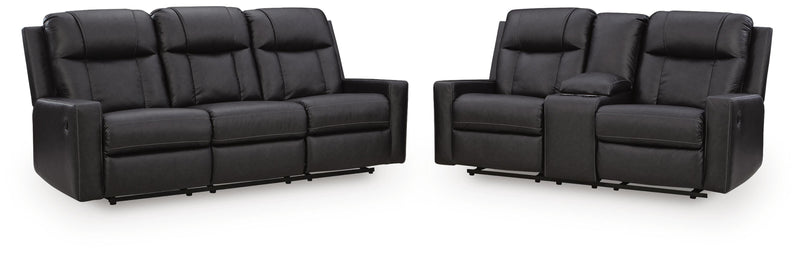Ashley Furniture Mackmenville living room set with sofa, loveseat, and armchair arranged in a cozy, modern living space.