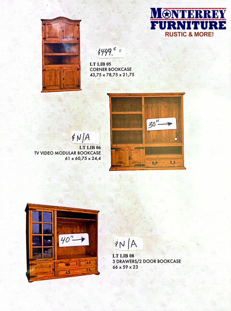 Solid Wood Corner Bookcase