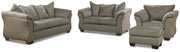 Ashley Furniture Darcy living room set with a sofa and loveseat in modern fabric, showcased in a contemporary living space.