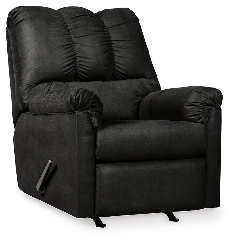 Ashley Furniture Darcy living room set with plush sofa, armchair, and coordinated coffee table in a modern design.