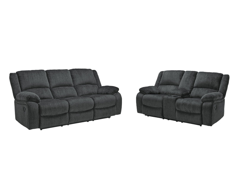 Ashley Furniture Draycoll living room set with plush sofa and matching armchair in a modern, comfortable design.