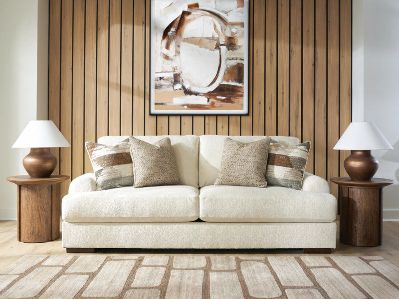 Ashley Furniture Jayne Park living room set with sofa and armchair in neutral fabric, modern design, and plush cushions.