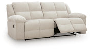 Ashley Furniture Orlen reclining sofa shown from an angled open view, featuring plush cushions and a stylish, modern design.