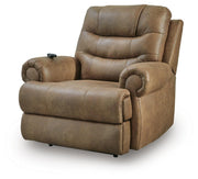 Ashley Furniture power lift recliner in closed position, featuring plush upholstery and a sturdy frame for comfortable support.