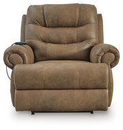 Ashley Furniture power lift recliner in a restored and revived condition, showcasing plush upholstery and adjustable reclining features.