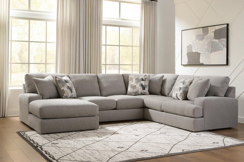 Ashley Furniture Lindon living room set with a sofa and loveseat, featuring neutral upholstery and modern design.