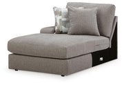 Ashley Furniture Lindon sectional with chaise, showing a modern fabric sofa in a stylish living room setting.