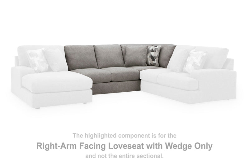 Ashley Furniture Lindon sectional with chaise, beige fabric, modern design, featuring plush cushions and wide armrests.