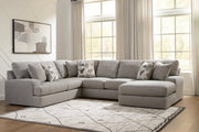 Ashley Furniture Lindon living room set, sofa and loveseat with neutral fabric upholstery and modern design in a stylish living space