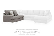 Ashley Furniture Lindon sectional with chaise, showing plush fabric upholstery and modern design in a spacious living room setting.