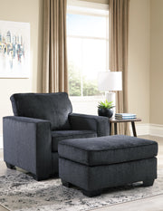 Ashley Furniture Altari living room set with sofa and loveseat in neutral upholstery, modern design, and plush cushions.