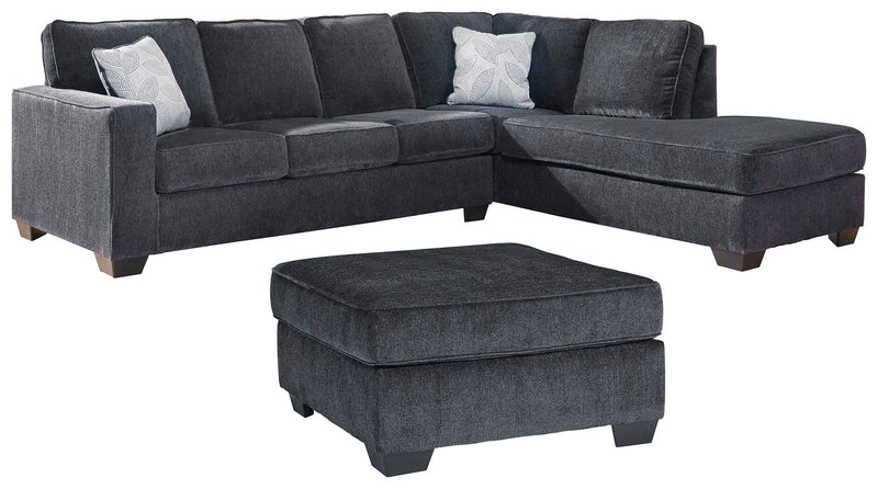 Ashley Furniture Altari living room set with sofa and armchair in a modern design, featuring neutral upholstery and wooden legs.