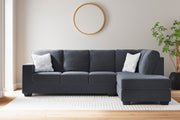 Ashley Furniture Altari sectional with chaise in gray fabric, showcasing plush cushions and modern design.