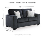 Altari living room set by Ashley Furniture featuring a sofa and loveseat with neutral upholstery and modern design.