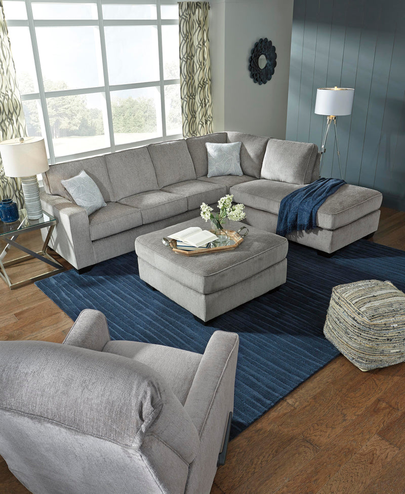 Oversized Ashley Furniture Altari accent ottoman with plush fabric and stylish design, ideal for living room decor.