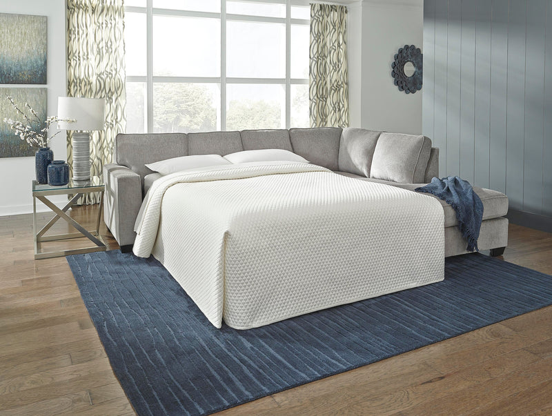 Ashley Furniture Altari living room set featuring a sofa, loveseat, and armchair with neutral fabric upholstery and modern design.