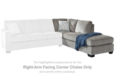 Ashley Furniture Altari 2-piece sectional with chaise, beige fabric, modern design, plush cushions and wide armrests.