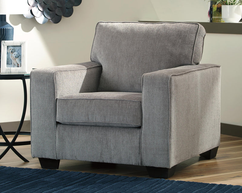 Ashley Furniture Altari Chair with plush fabric upholstery and wooden legs, showcasing a modern, stylish design.