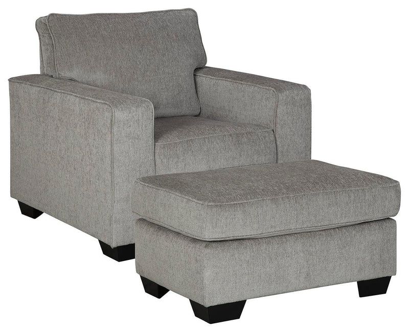 Ashley Furniture Altari living room set featuring a sofa and armchair in a modern design with neutral upholstery.
