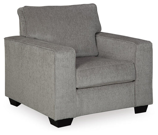 Ashley Furniture Altari Chair with plush fabric upholstery and sleek design, shown from an angled side view.