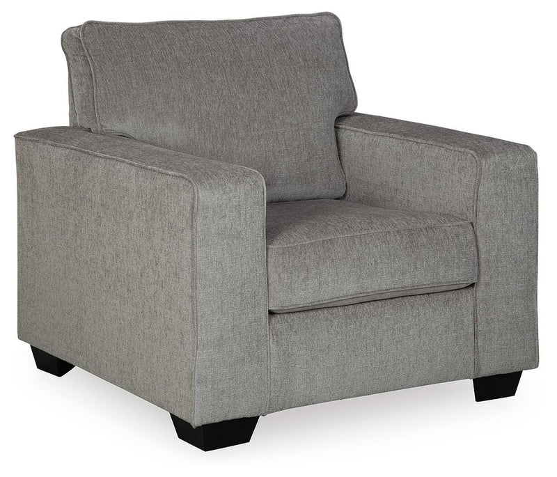Ashley Furniture Altari living room set with sofa and armchair in a modern design, shown from an angled perspective.