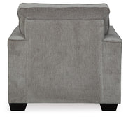 Ashley Furniture Altari Chair with plush fabric upholstery and wooden legs, showcasing a modern, comfortable lounge seat.