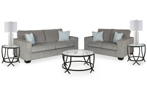 Ashley Furniture Altari Room Set lamp set with two table lamps featuring beige shades and wooden bases.