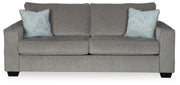 Ashley Furniture Altari Living Room Set, includes sofa and loveseat with neutral fabric upholstery and modern design.