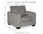 Altari living room set by Ashley Furniture featuring a modern sofa and matching armchair in a cozy living space.