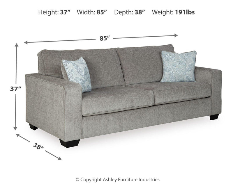 Ashley Furniture Altari sleeper sofa with plush fabric, modern design, and a fold-out bed for versatile seating and sleeping options.