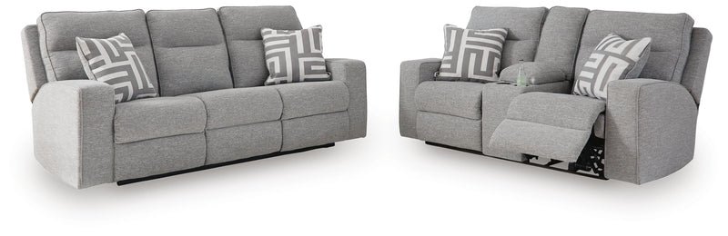 Ashley Furniture Biscoe living room set with sofa and armchair in a modern design, featuring neutral upholstery and plush cushions.