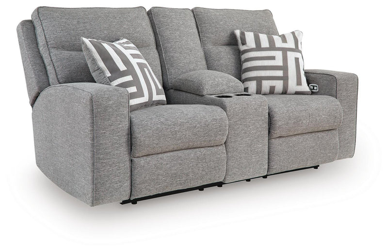 Ashley Furniture Biscoe living room set with sofa and armchair, featuring neutral upholstery and modern design.