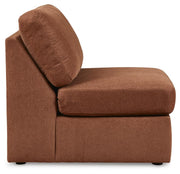 Ashley Furniture Modmax sectional with built-in audio and storage consoles, featuring a modern design and plush seating.
