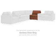 Ashley Furniture Modmax sectional with built-in audio and storage consoles, featuring a modern design and plush cushions.