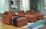 Ashley Furniture Modmax Living Room Set featuring a sofa, loveseat, and coffee table in a modern design.