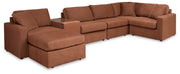 Ashley Furniture Modmax living room set with sectional sofa and matching coffee table in modern fabric, stylish and comfortable.