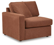Ashley Furniture Modmax balanced sectional sofa with built-in audio and storage consoles, shown from an angled view.