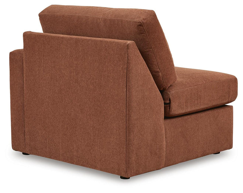 Ashley Furniture Modmax sectional with integrated audio and storage consoles, featuring a modern design and plush seating.