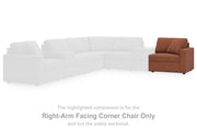 Ashley Furniture Modmax balanced sectional with built-in audio and storage consoles, featuring plush cushions and modern design.