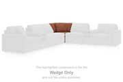 Ashley Furniture Modmax balanced sectional with integrated audio and storage consoles, featuring a modern design and plush seating.