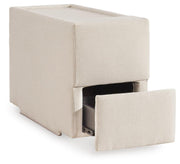 Ashley Furniture Modmax Balanced Sectional with built-in audio and storage consoles, shown in an open-angle view.