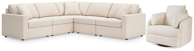 Ashley Furniture Modmax living room set with sofa and armchair in a modern design, fabric upholstery in neutral tones.