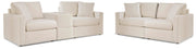 Ashley Furniture Modmax living room set with sofa and armchair, featuring modern design and neutral fabric upholstery.