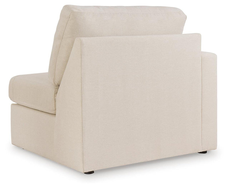 Ashley Furniture Modmax sectional with built-in audio and storage consoles, featuring a balanced design and plush fabric upholstery.