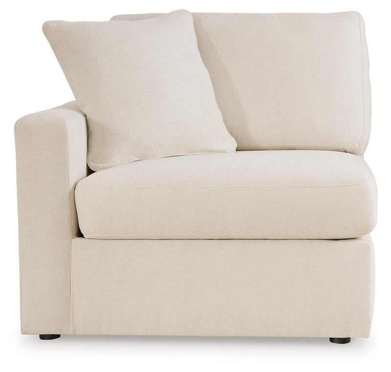 Ashley Furniture Modmax sectional sofa with built-in audio and storage consoles, showing a modern, plush seating arrangement.