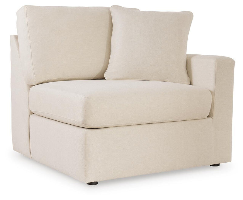 Ashley Furniture Modmax sectional with built-in audio and storage consoles, shown from an angled view.