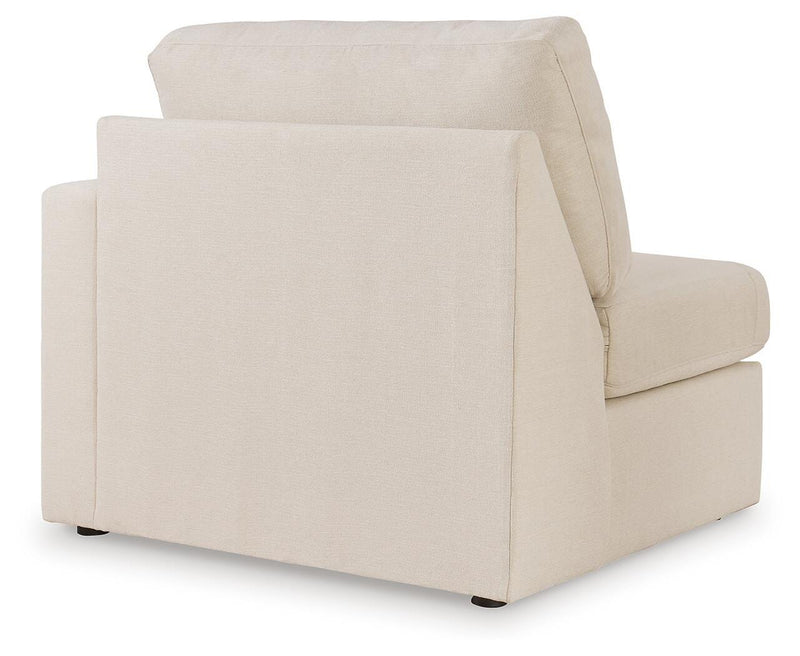 Ashley Furniture Modmax sectional with built-in audio, storage consoles, and plush seating, shown from the back view.